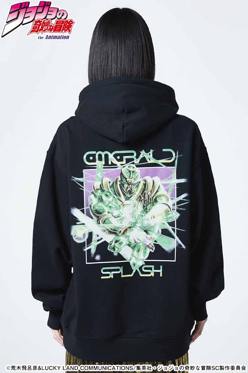【予約商品】ジョジョの奇妙な冒険xglamb(グラム) Hierophant Green Hoodie Black