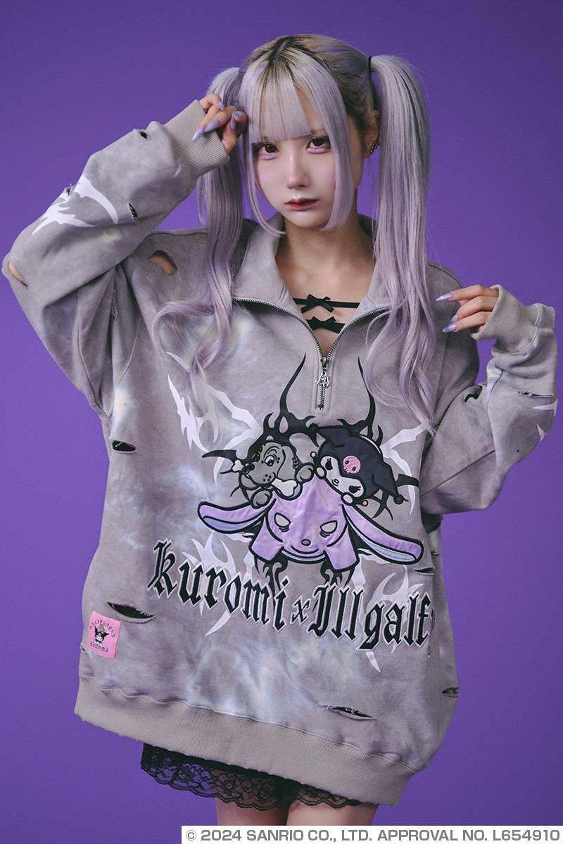 クロミ×GALFY(ガルフィー) イルガルフィームラ染めハーフZIP クロミ×GALFY(ガルフィー) イルガルフィームラ染めハーフZIP
