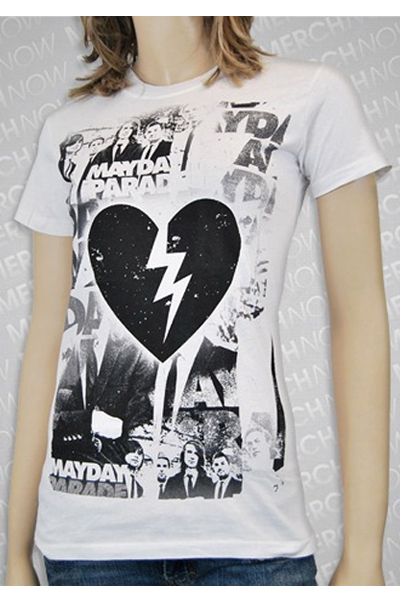MAYDAY PARADE Heart Photo White T-Shirt
