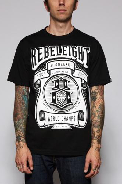 REBEL8 WORLD CHAMPS MENS TEE Black