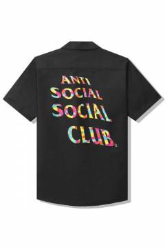 Anti Social Social Club STATIC BLACK BUTTON UP