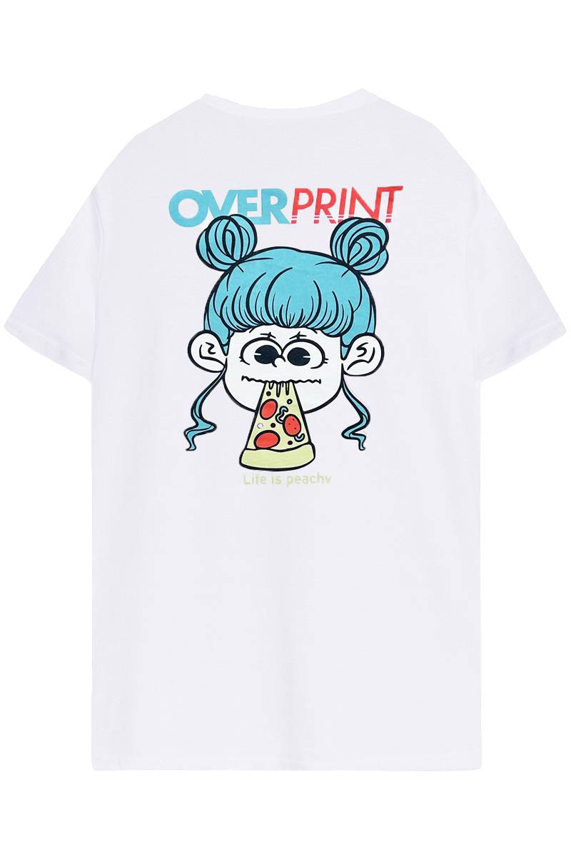 over print (オーバープリント) SLICE Tee WHITE