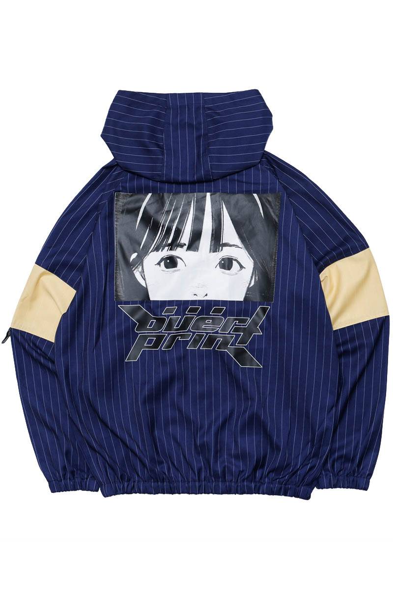over print (オーバー・プリント) EYES Zip Up Jacket - Navy