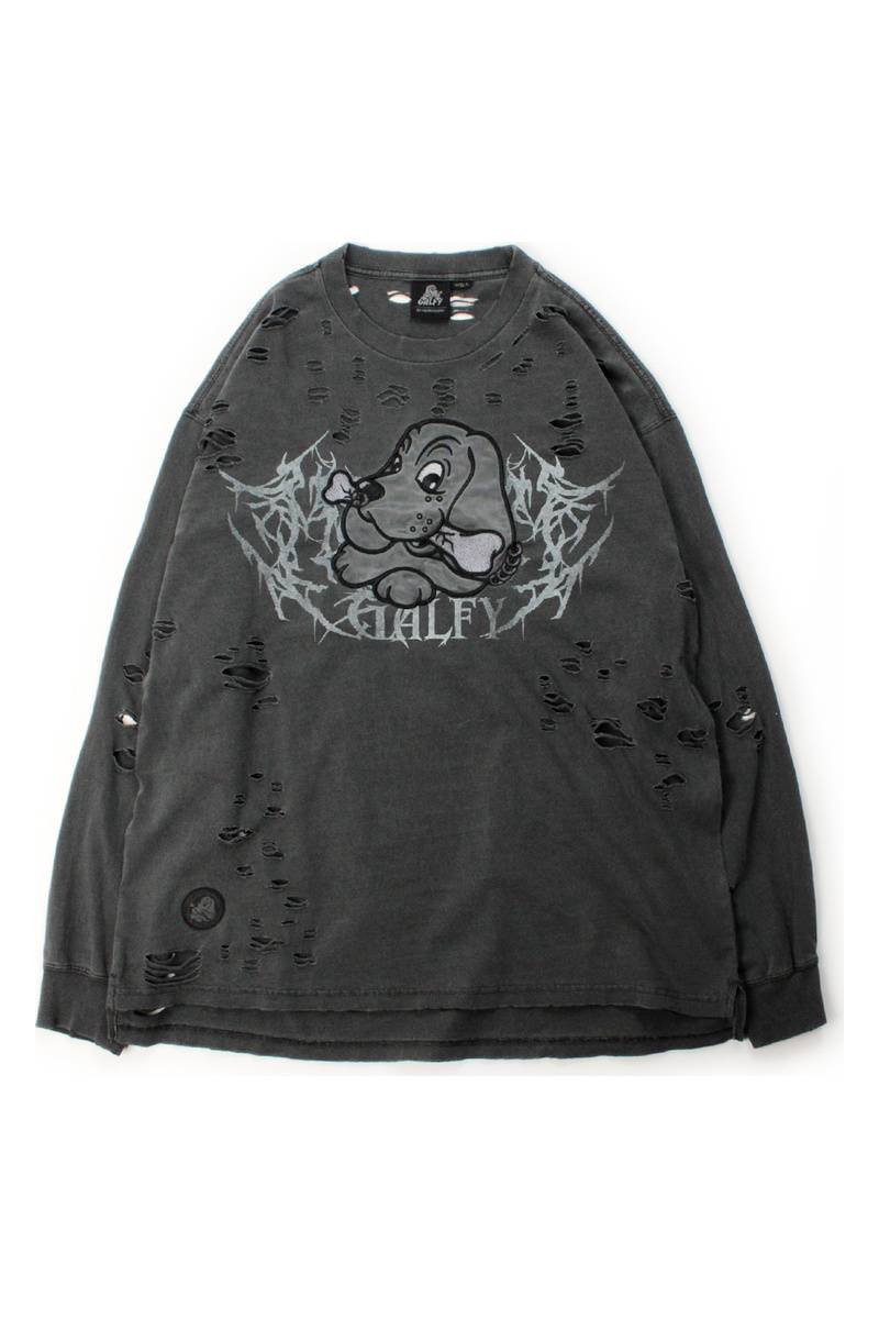 【予約商品】GALFY（ガルフィー）大ダメージロンTEE - INK BLACK