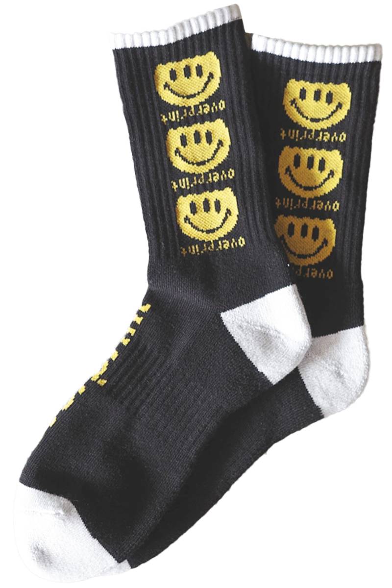 over print (オーバープリント) ICONIC socks - Black