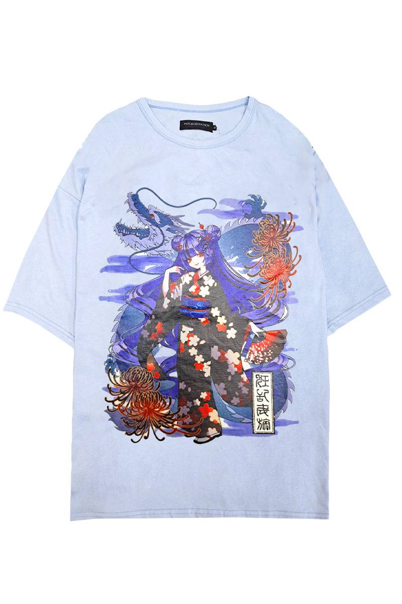 寝田ルネ×PSYCHO NATION (サイコ・ネーション) リュウキモノ Tee - Sax