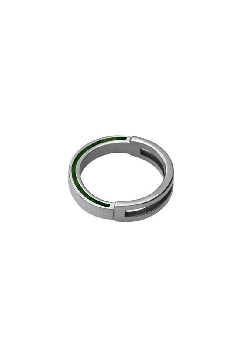 RECOVERY(リカバリー) split deformation ring - Bright Silver Green