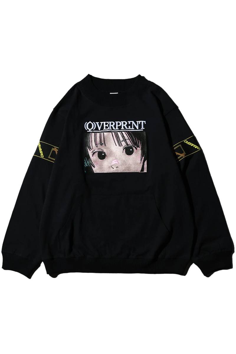 over print (オーバープリント) EYES sweat like LS Tee - Black