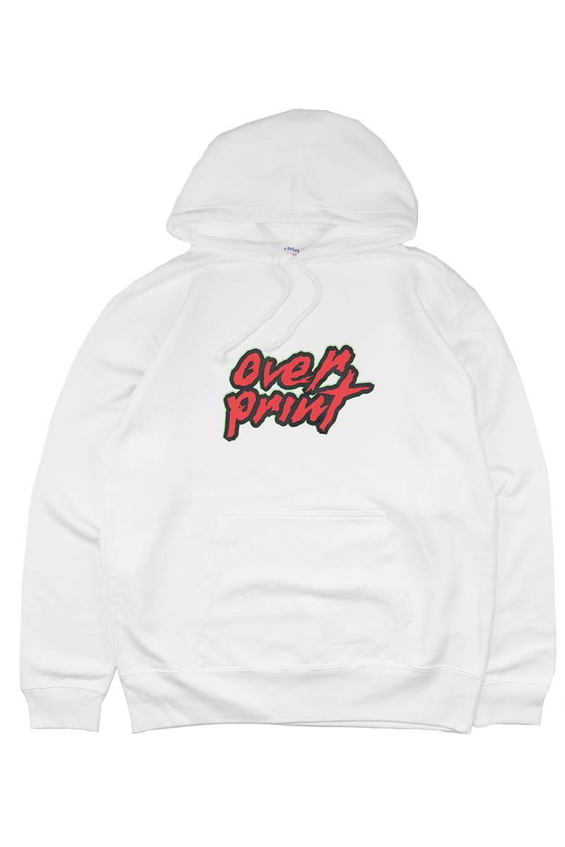 over print (オーバープリント) over punx Pile Hoodie (white)
