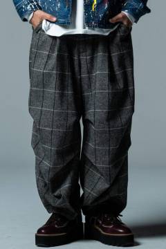 glamb (グラム) Glen Check Balloon Pants - Gray