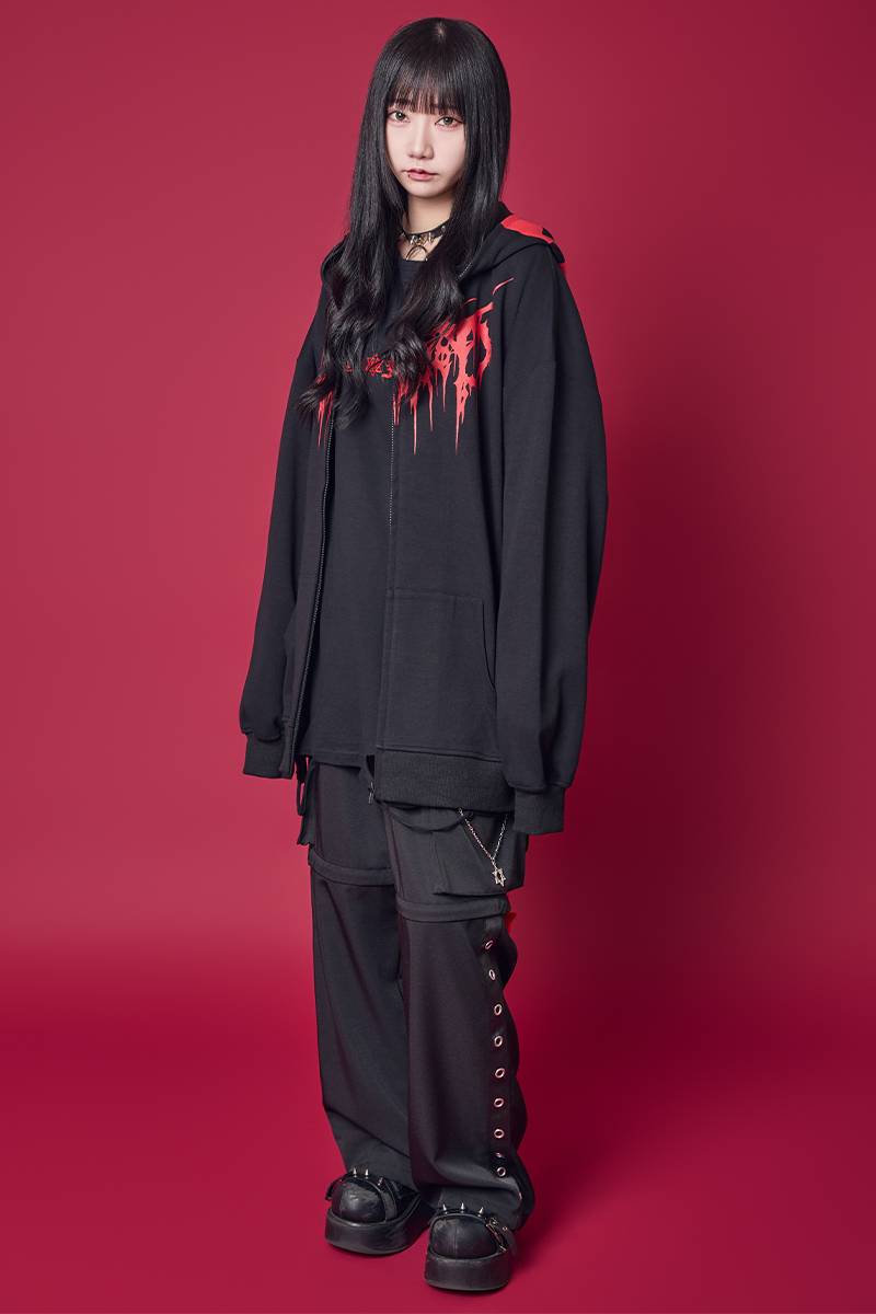 PSYCHO NATION(サイコネーション) デビルZIPパーカー BLACKxRED PSYCHO NATION(サイコネーション) デビルZIPパーカー BLACKxRED