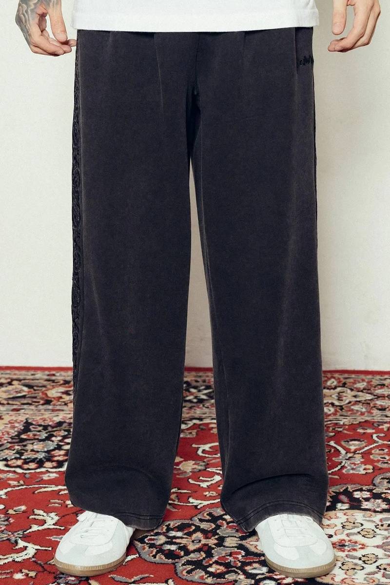 Subciety (サブサエティ) Washed sweat slacks - Black