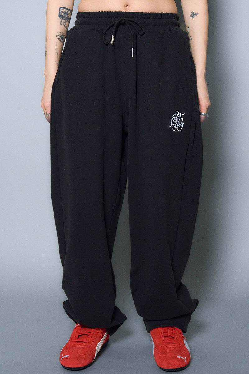 Subciety(サブサエティ) Side tuck sweatpants - Black