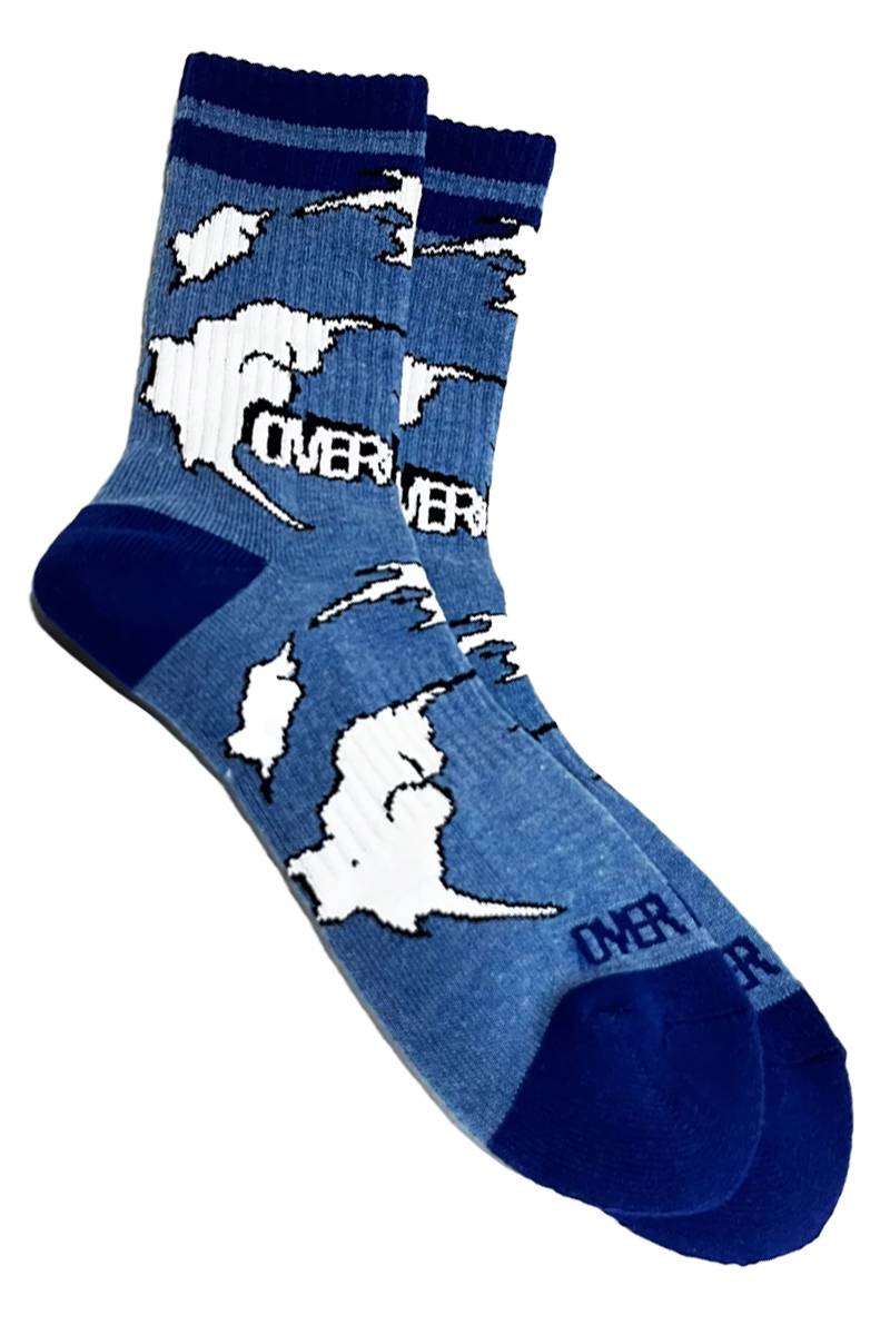 over print (オーバープリント) sky socks