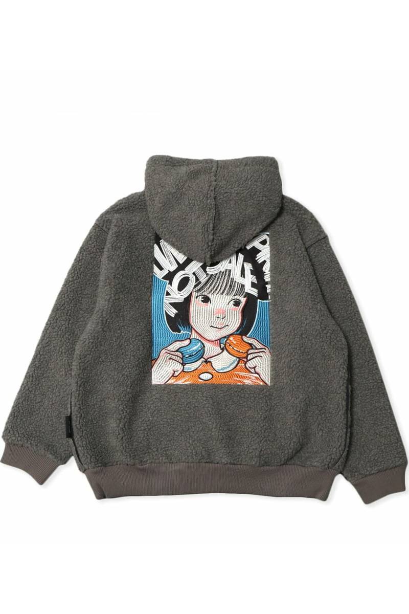 【お問い合わせ商品】over print(オーバープリント) POP ART Bonding Boa Hoodie Ver:22 - Gray