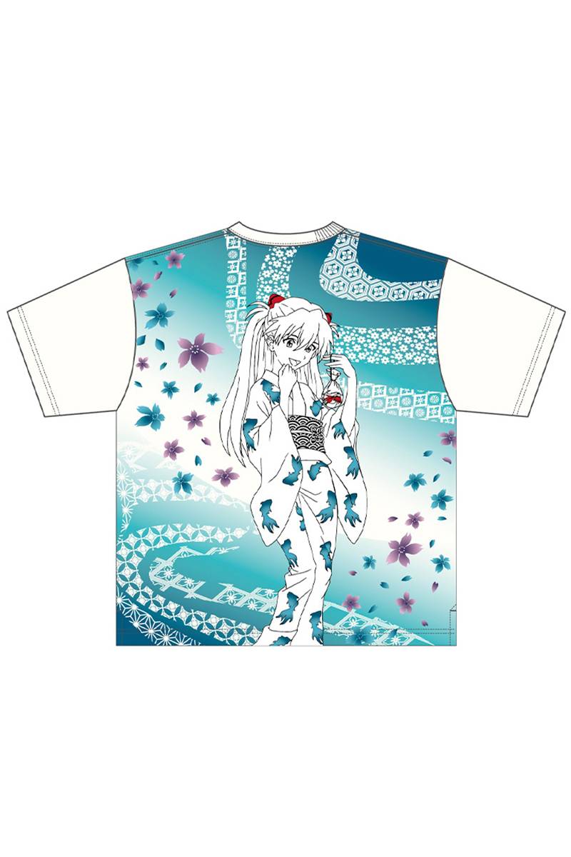 EVANGELION x 錦 アスカ浴衣夏祭りTシャツ - White