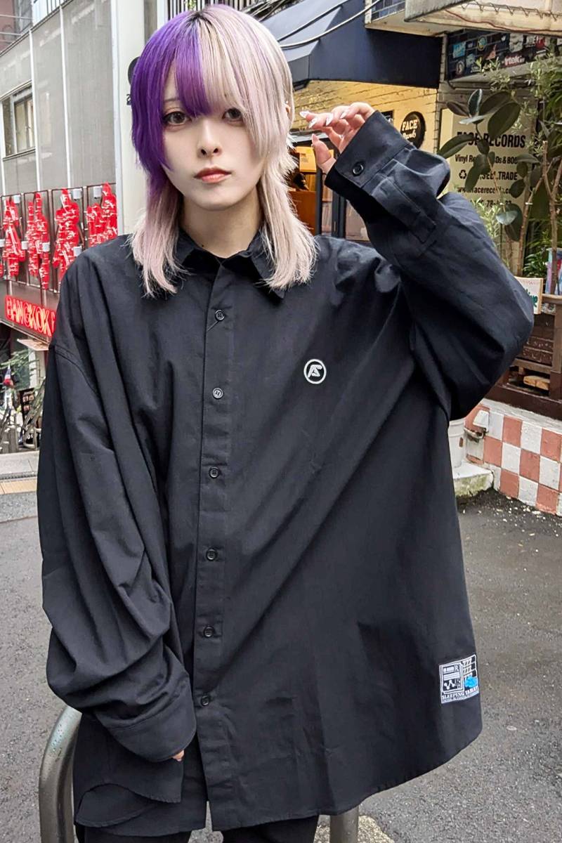 SLEEPING TABLET (スリーピングタブレット) TECHNO [ COTTON PLAIN SHIRT ] BLACK