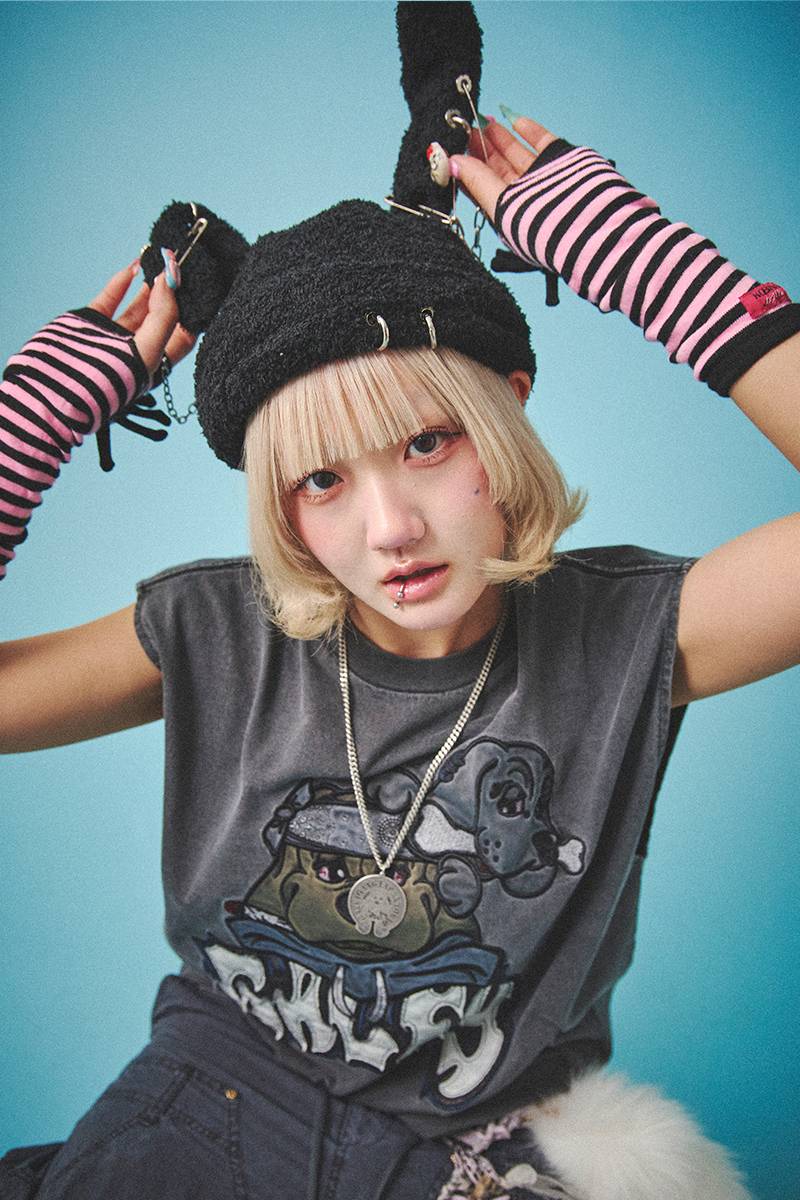 GALFY (ガルフィー) 袖を忘れしTシャツ - Ink Black