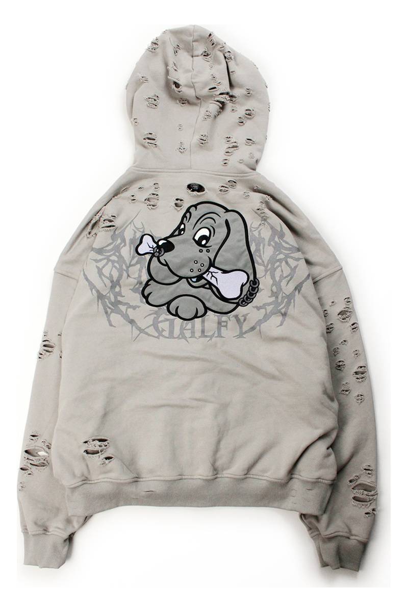 【予約商品】GALFY（ガルフィー）大ダメージパーカー - ASH