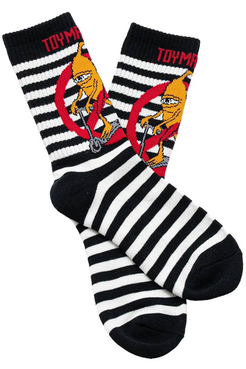 TOY MACHINE (トイ・マシーン) NO SCOOTER STRIPE SOCKS - White