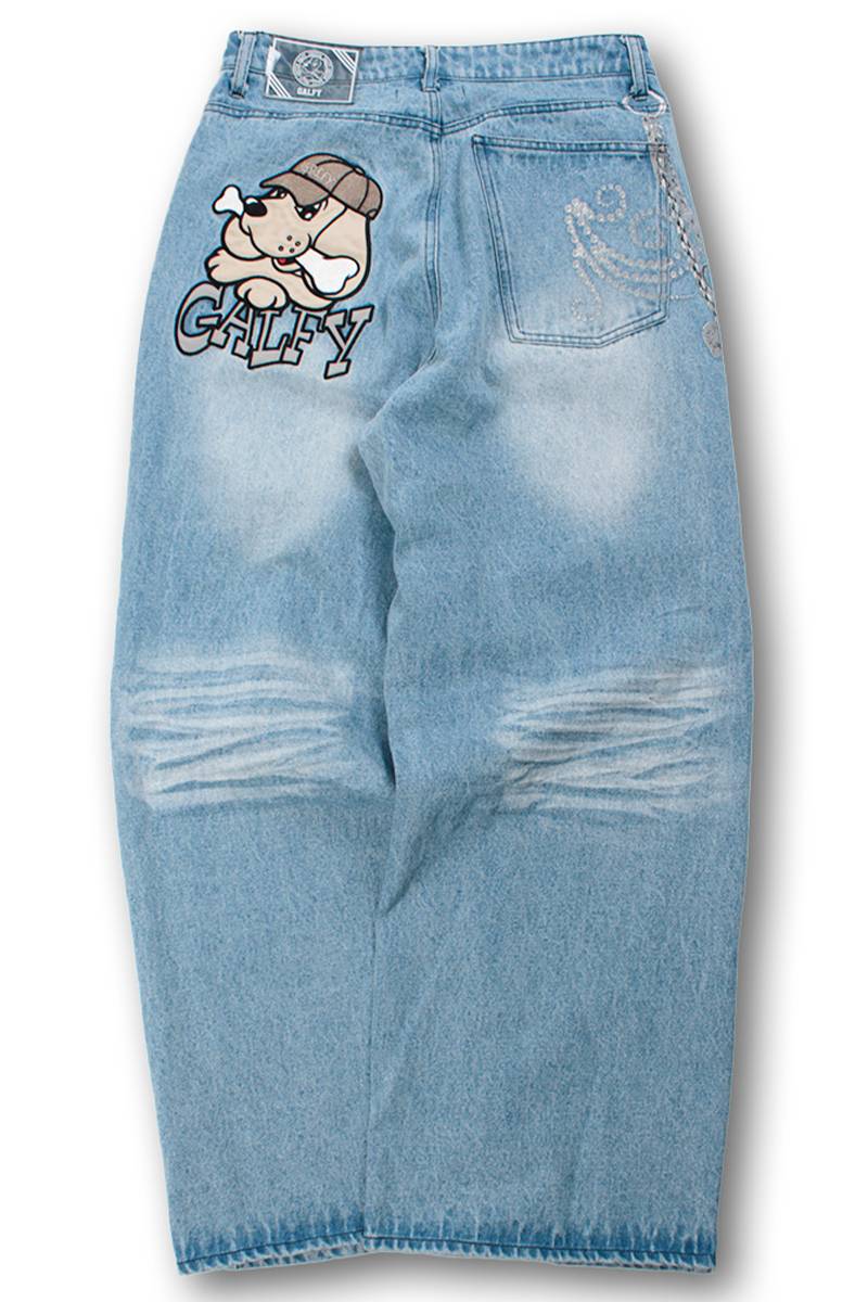 【予約商品】GALFY(ガルフィー) ジャラジャラギャル男デニム - Light Indigo