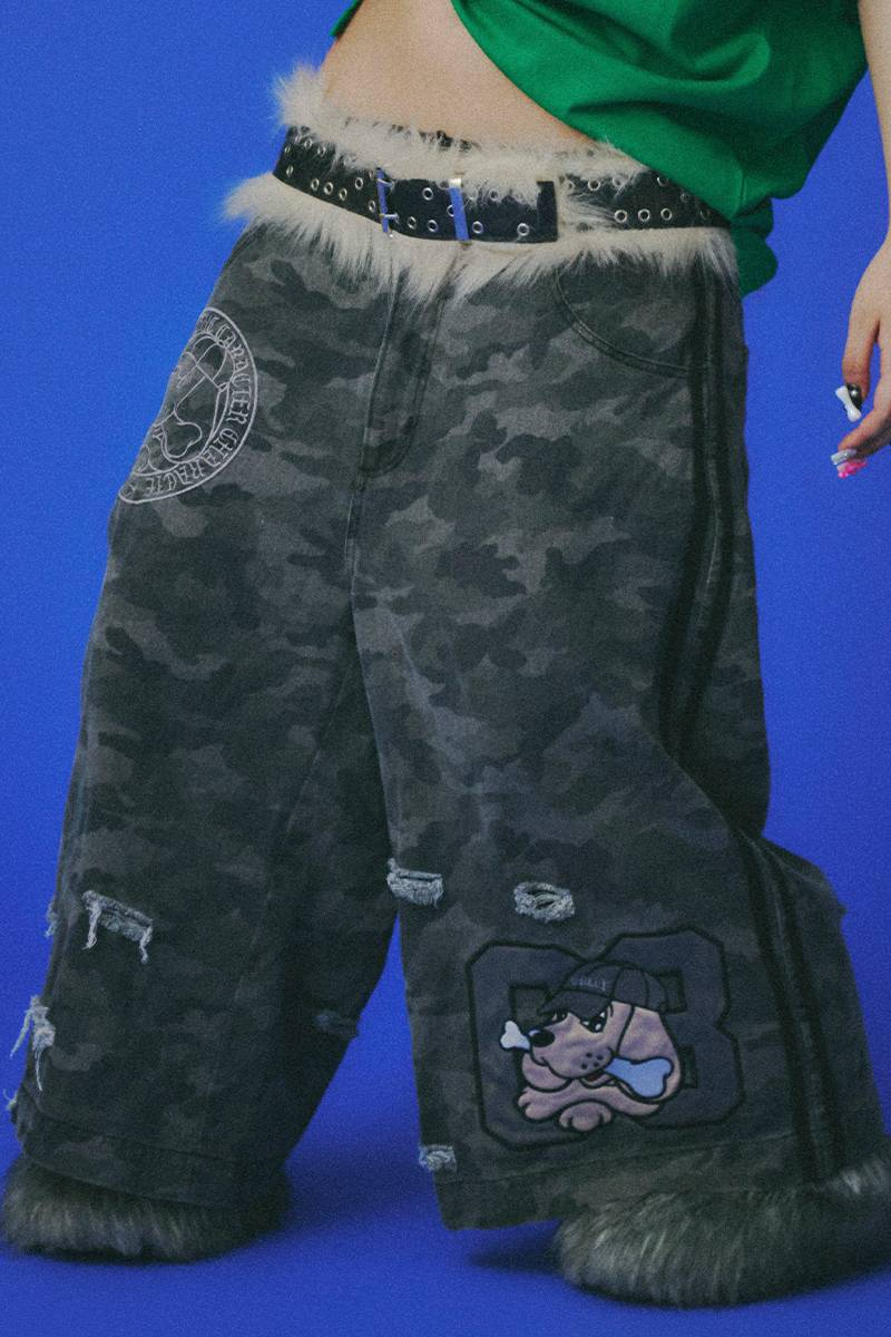 GALFY（ガルフィー） カモフラかも？デカパンショーツ - BLACK CAMO