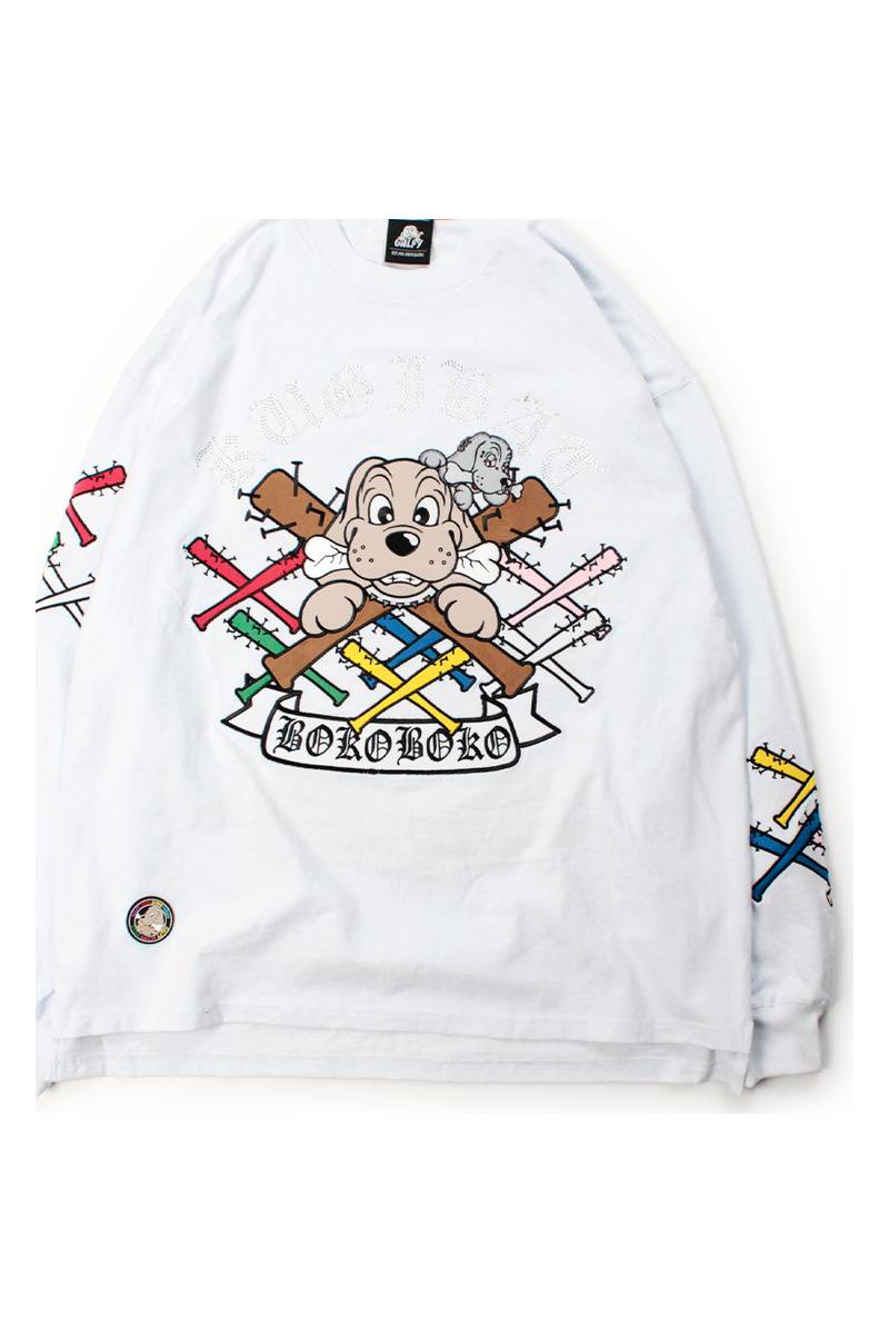 【予約商品】GALFY（ガルフィー）釘バットHEARTSロンTEE - WHITE