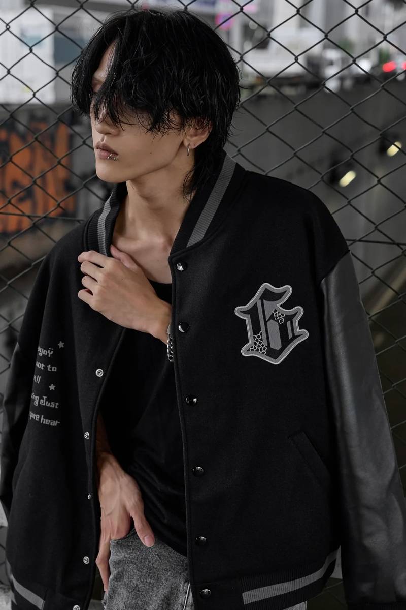 gibous (ギボス) G snake cross dark stadium jacket