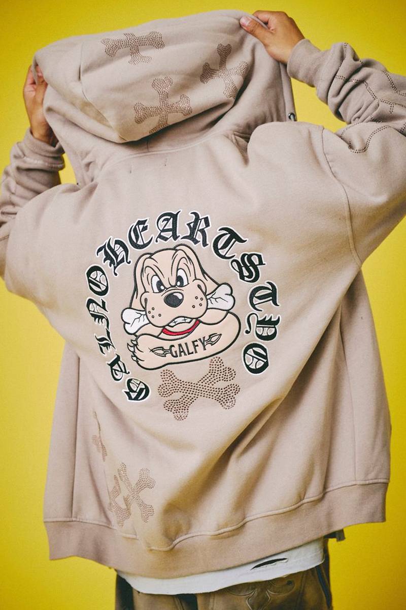 GALFY(ガルフィー) ピカピカ骨骨パーカー - Greige