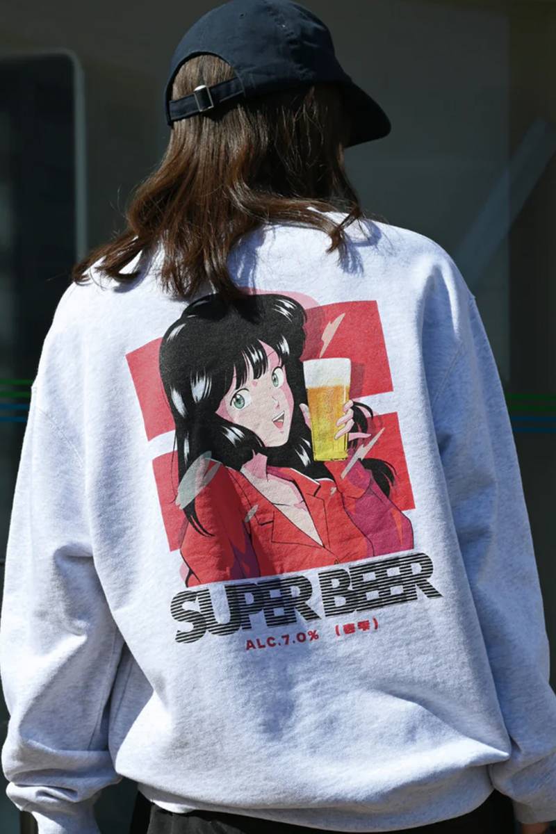 One Drop (ワンドロップ) chao! SUPER BEER Sweat - Ash