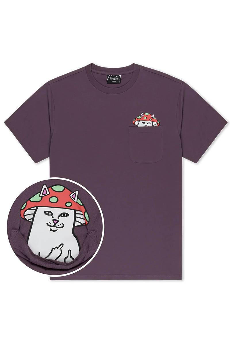 RIPNDIP (リップンディップ) LORD SHROOMY POCKET TEE - Dusty Plum