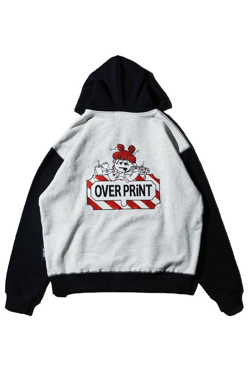 over print (オーバープリント) EVERYDAY Zip Hoodie - Ash