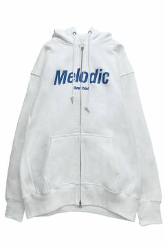 over print(オーバープリント) Melodic Zip Hoodie (white)