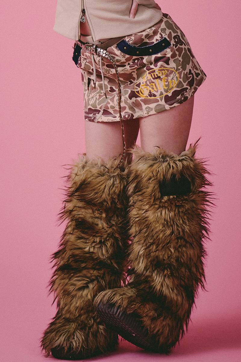 【予約商品】GALFY (ガルフィー) 柄姐スカート - Beige