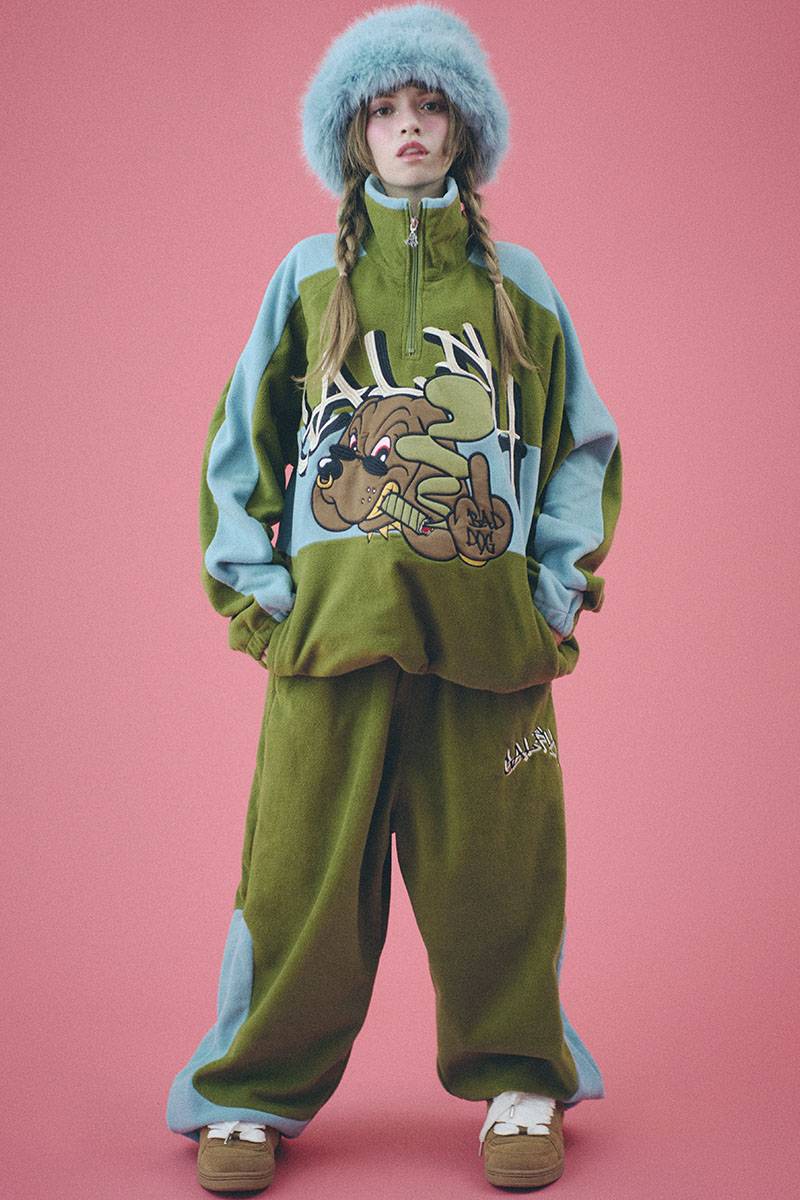 【予約商品】GALFY (ガルフィー) BADDOG フリース SET UP KHAKI