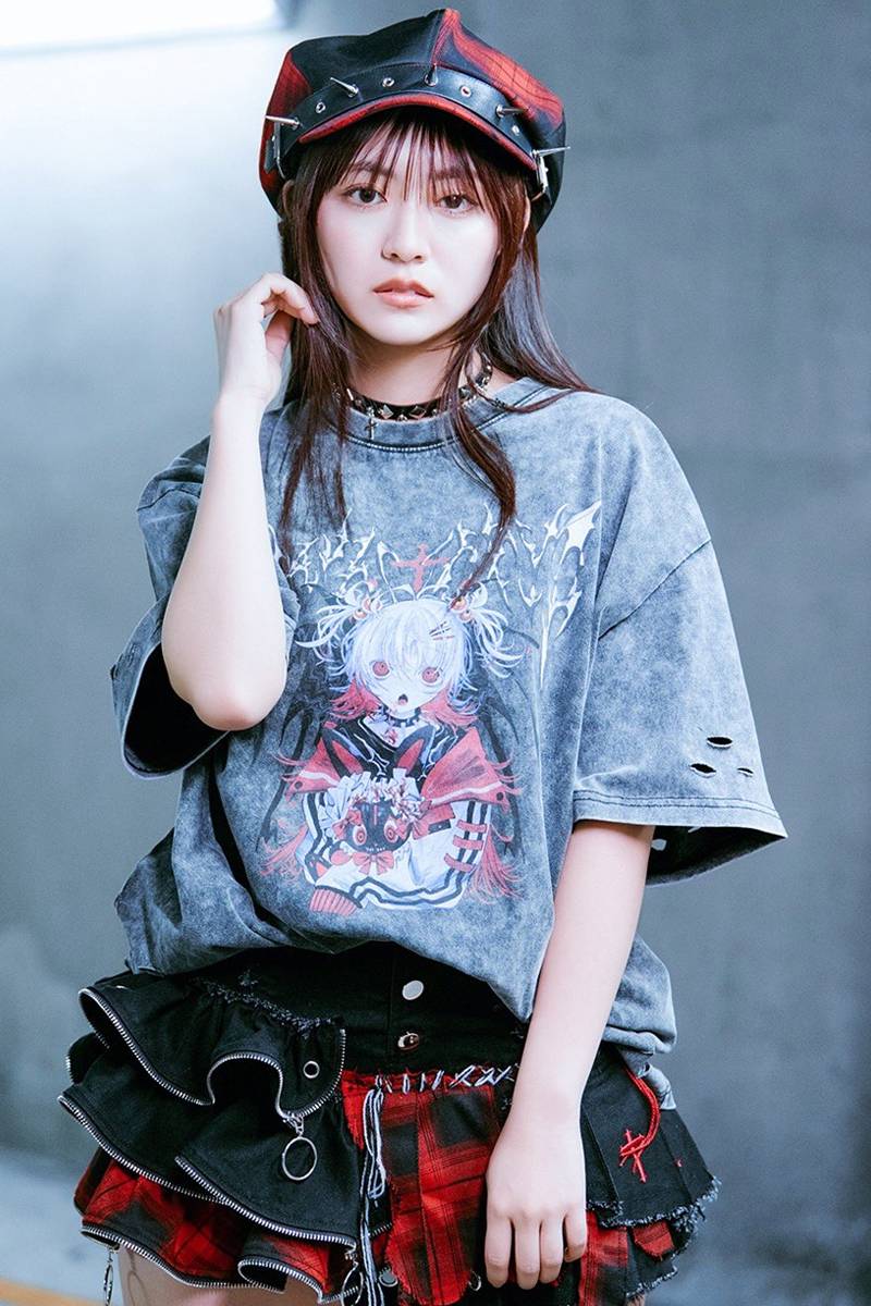 kuua×TRAVAS TOKYO(トラバス・トーキョー) イラスト半袖Tシャツ① - Chacoal