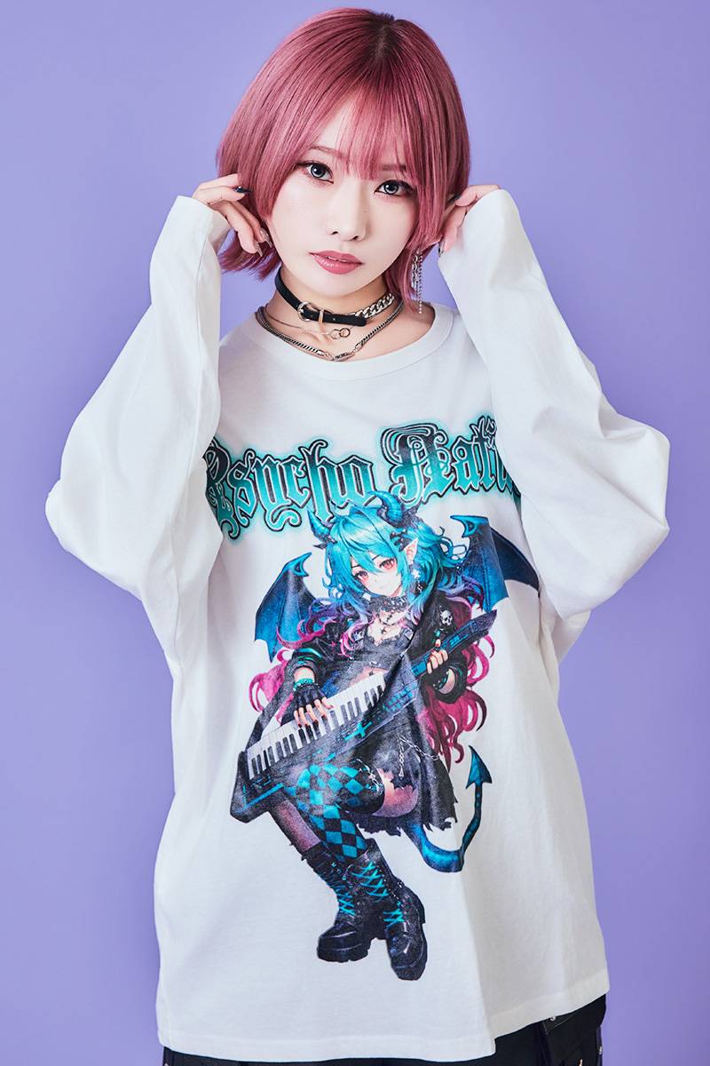 PSYCHO NATION(サイコ・ネーション) 緋翠 莉里 L/S TEE - White