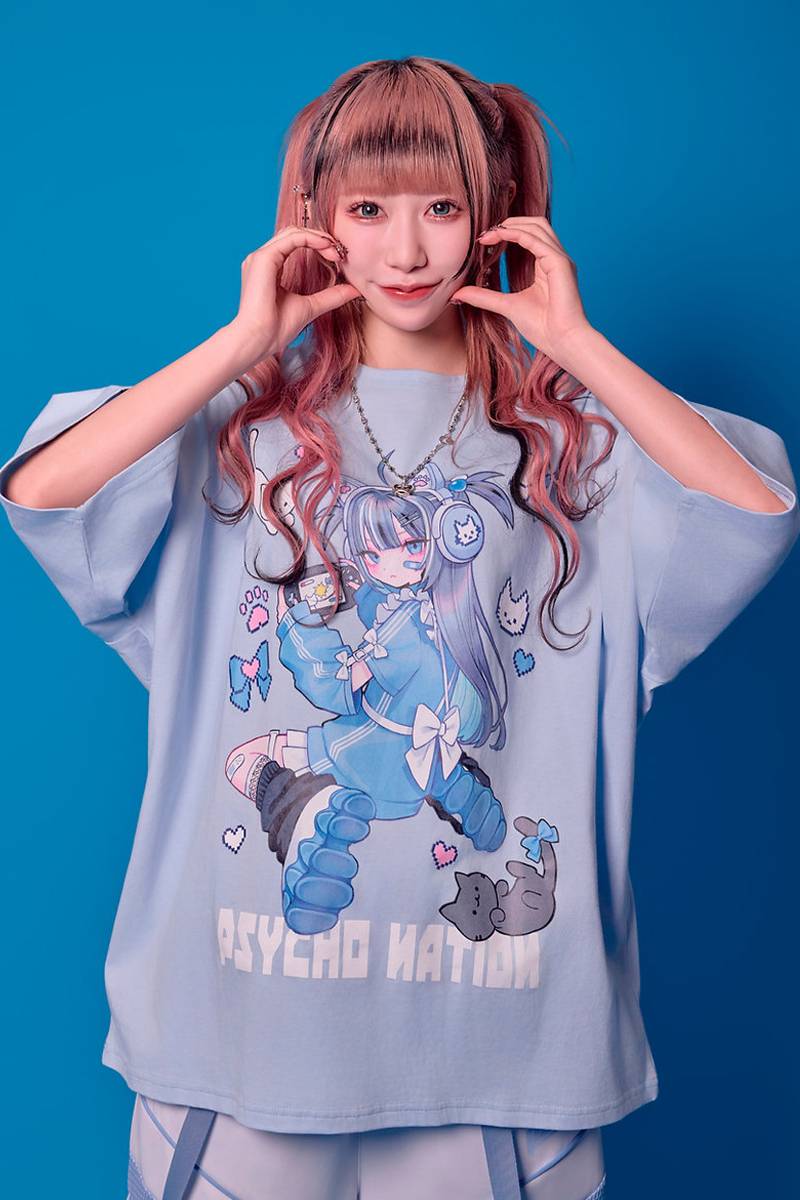 寝田ルネ×PSYCHO NATION (サイコネーション) ゲーマー TEE 2 - Sax