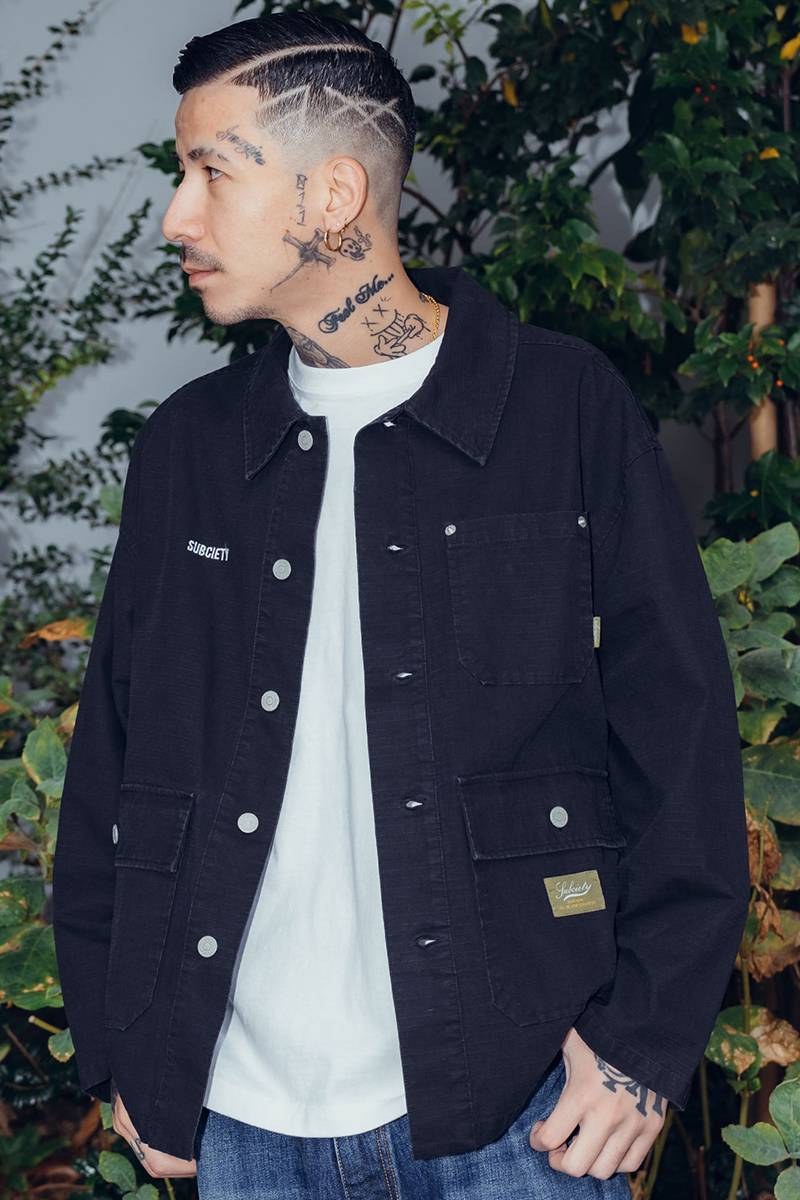 Subciety(サブサエティ) Utility shirt jacket - Black
