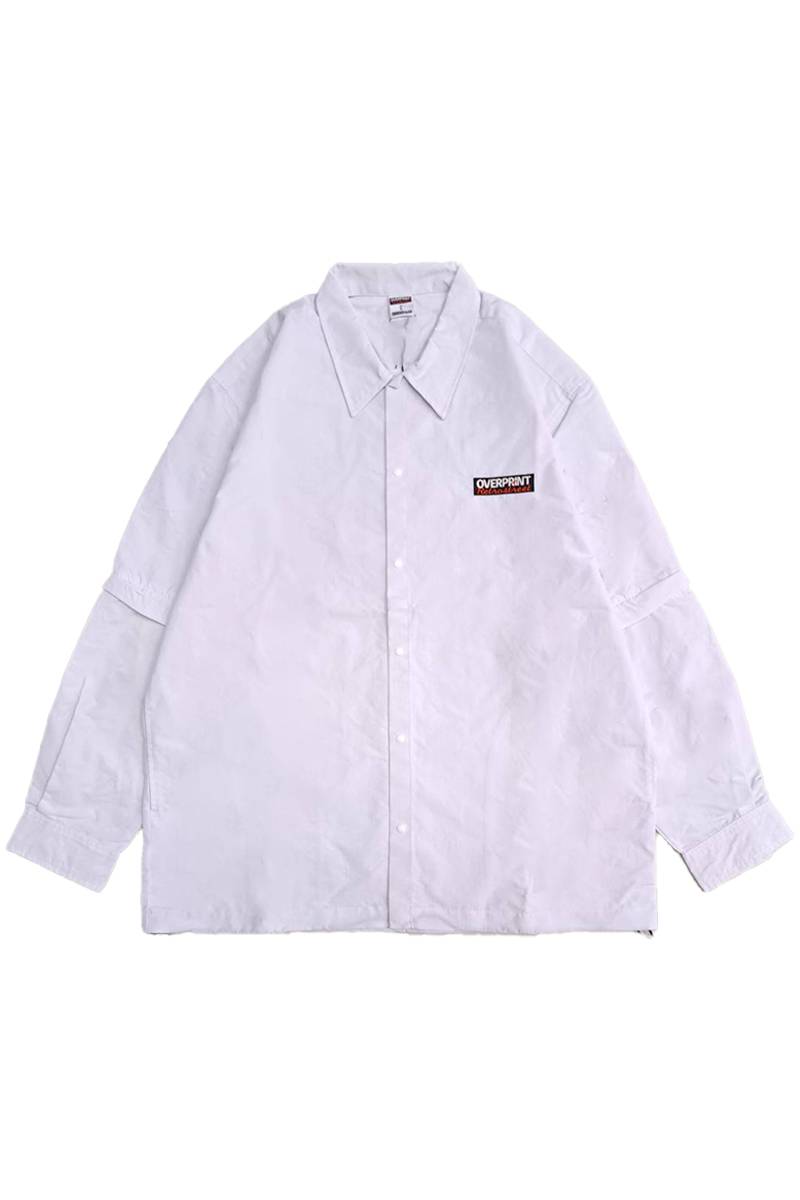 over print (オーバープリント) ARM ZIP SHIRTS WHITE