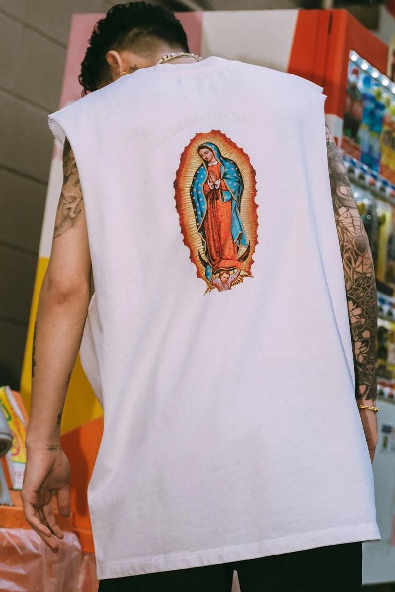 Subciety(サブサエティ) Cut off tank top - White
