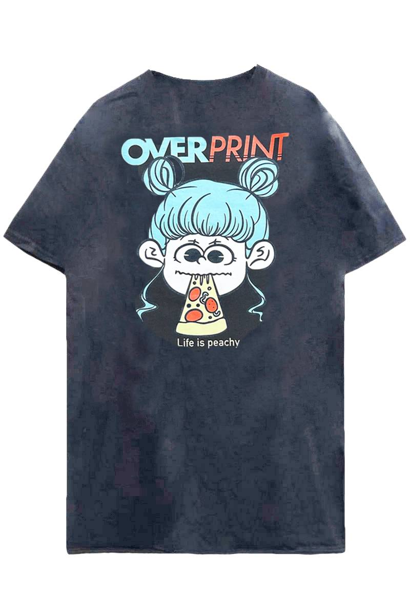 over print (オーバープリント) SLICE Tee CHACOAL