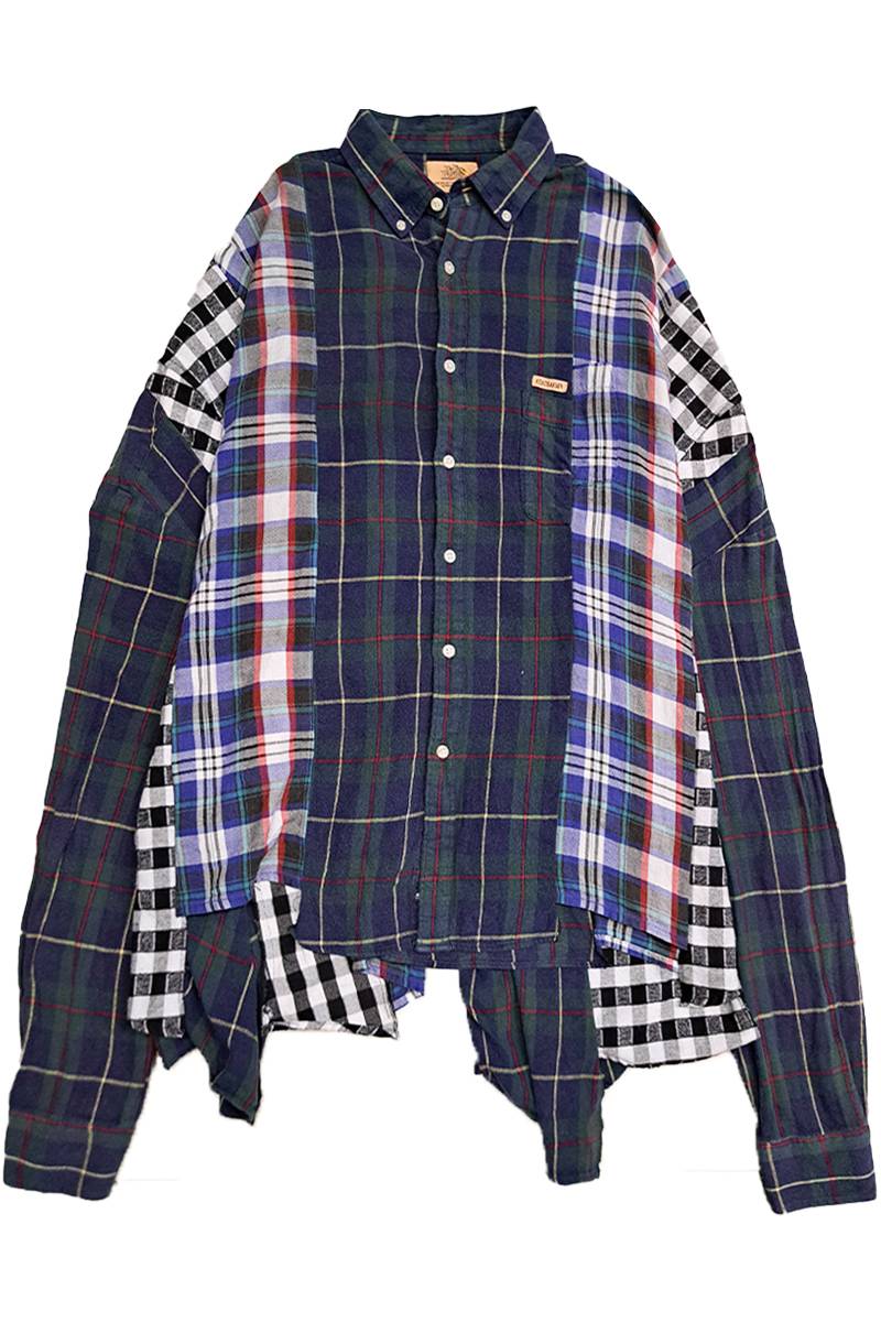 KOKOBAKIA(ココバキア) Remake black dyed docking flannel shirt 3