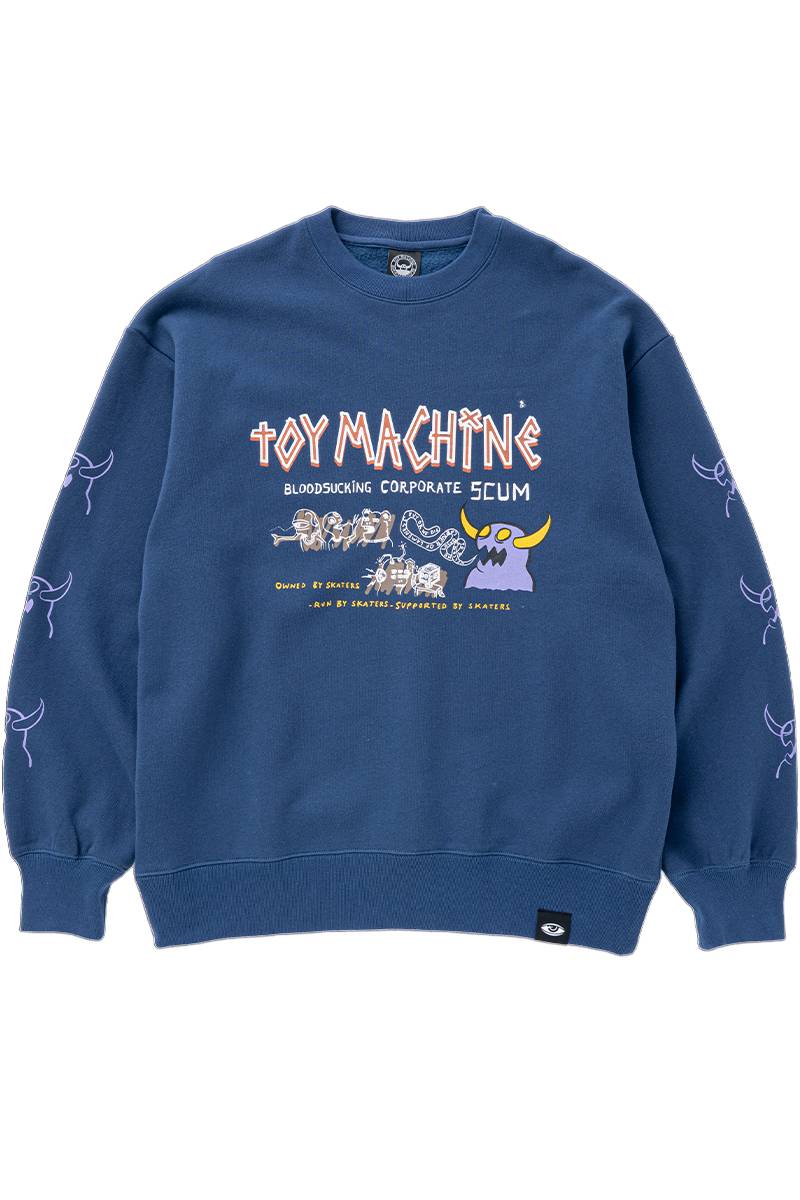TOY MACHINE(トイマシーン) CHRACTERS SWEAT CREW NECK - L. Navy