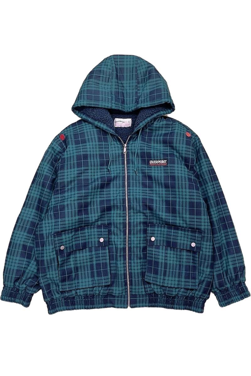over print (オーバープリント) Hoodie Jacket GREEN