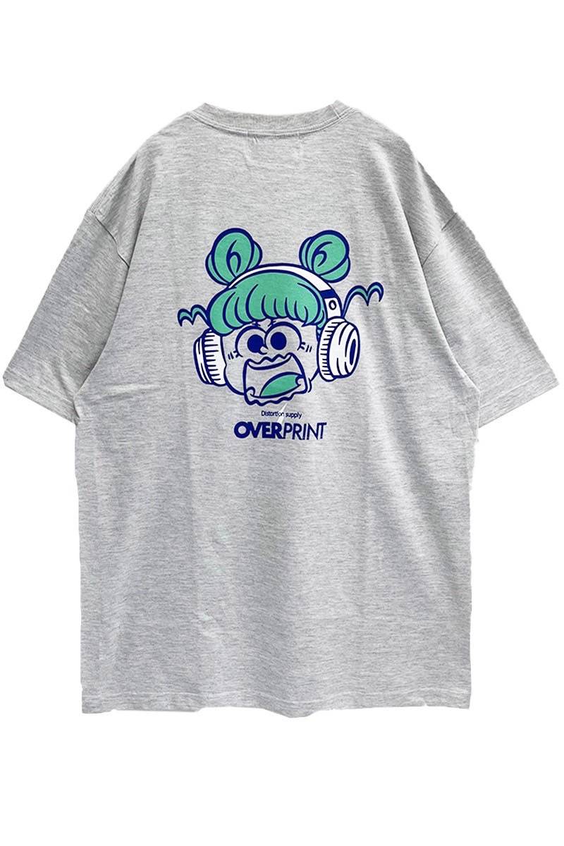 over print (オーバープリント) Distortion Tee (ash gray)