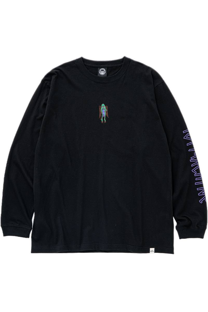 TOY MACHINE(トイマシーン) WINGED SECT ROCKET EMBRO. LONG TEE - Black