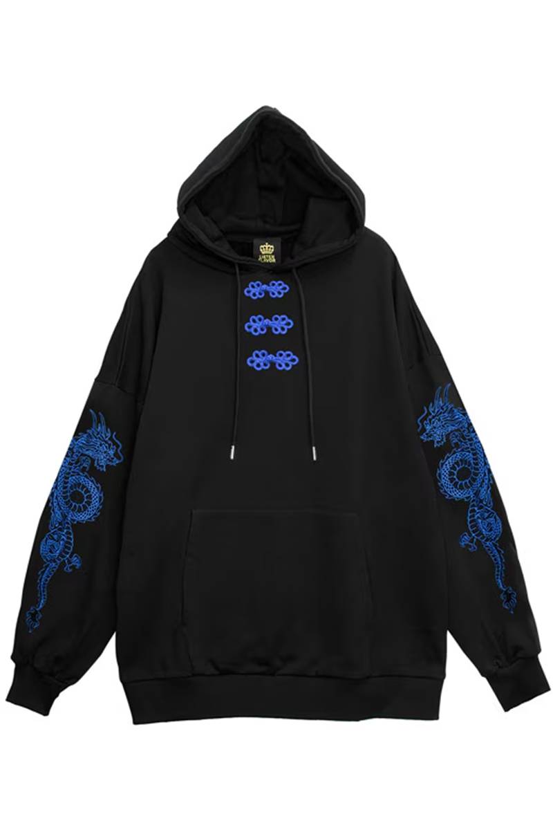 LISTEN FLAVOR(リッスン・フレーバー) ドラゴンハートチャイナパーカー - Black×Blue