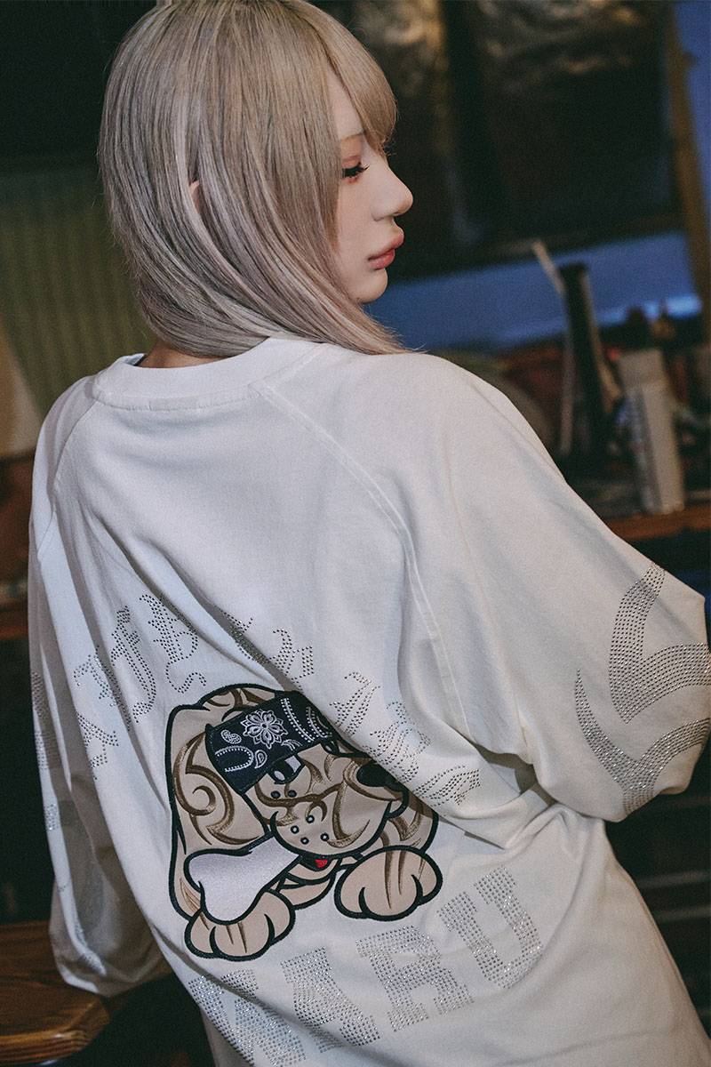 GALFY（ガルフィー）ピカピカ族ロンTEE - O.WHITE
