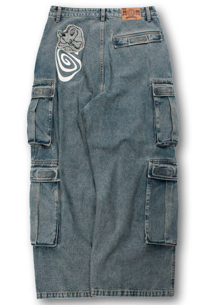 【予約商品】GALFY(ガルフィー) ぐるグニャデニムカーゴ - Blue